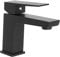 Rubinetto bagno lavabo moderno, design squadrato Nero opaco, COMPLETO di piletta click clack