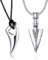 Morfetto 2 Stücke Edelstahl Anhänger Halskette für Herren Spearpoint Pfeilspitze Wolf Zähne Anhänger Kette Halskette Set Silber