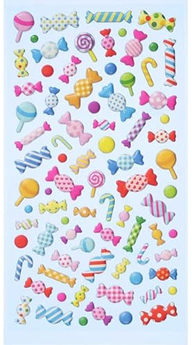NEU SOFTY 3-D Sticker/Aufkleber, Bonbons, 1 Bogen