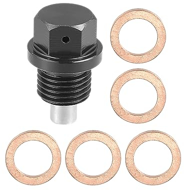 X AUTOHAUX M14x1,5 Magnetische Ölablassschraube mit Dichtungen Ölablaßschraube Ölwanne Schwarz