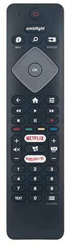 AULCMEET 398GR10BEPHN0017BC Télécommande de Remplacement Compatible avec Philips Smart TV 4K OLED 996599001251 996599001511 43PUS6704 BRC0884305/01 BRC0884301/01 398GR10BEPHN0020BC BRC0884402/01
