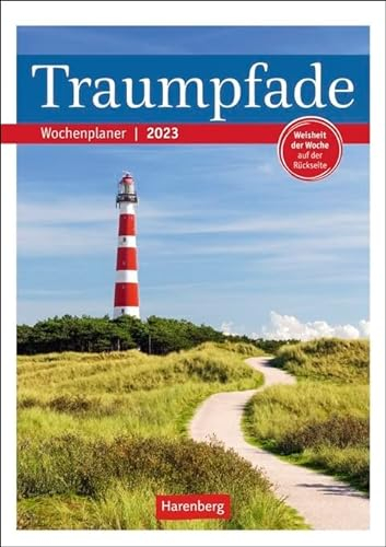 Traumpfade - Wochenplaner 2023 - Harenberg-Verlag - Wochenkalendarium - 53 Blatt mit Zitaten und wundervollen Fotos - Wandkalender mit Platz zum Eintragen - 25 cm x 35,5 cm