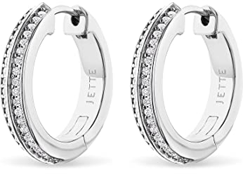 JETTE Damen-Creolen 925er Silber 80 Zirkonia One Size Silber 32021994