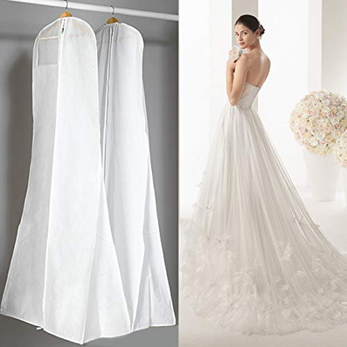 Gabkey 2pcs Atmungsaktiver Kleidersack 180 cm für Brautkleider, Abendkleider oder Lange Mäntel - Schützen Sie Ihre wertvollen Kleider vor Staub und Schmutz