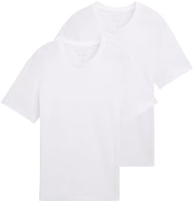 TOM TAILOR Herren Doppelpack T-Shirt mit Rundhals-Ausschnitt aus Baumwolle