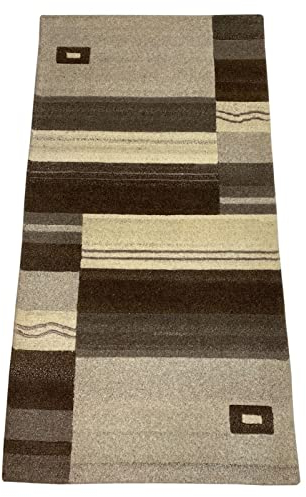Indo Nepal Teppich Handgeknüpft Grau Beige Compatible with Braun 70X140 cm Wolle Orientteppich