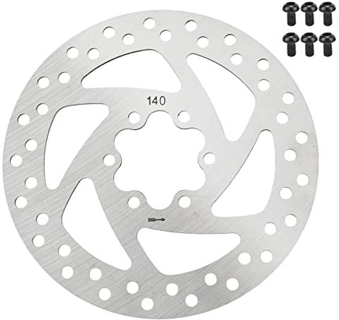 SPYMINNPOO Disco de Freno de Scooter Eléctrico de 140 Mm, Disco de Freno de 6 Orificios de Acero Inoxidable con 6 Tornillos para Modificación de Scooter Eléctrico