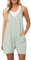 Ebifin Damen Latzhose Kurz Arbeitshose Sommer Lose Overall Jumpsuit Ärmelloser Latzhosen mit Große Taschen.Minze.L
