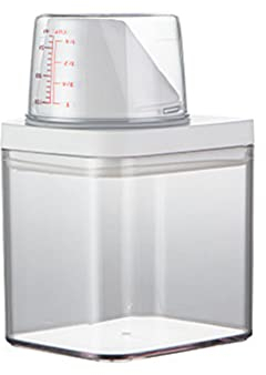 ZYNCUE 1 x Waschpulverspender, Waschmittelspender, Weichspüler, Pulverbehälter, Seife, Waschmittel, Aufbewahrungsbox (700 ml)