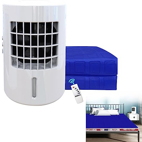 BrightFootBook Kühlende Matratzenauflage -12V 8W Sommerbettkühlung für heiße Schläfer -Wasserkühlsystem für Bett, Klimagebläse + Kühlkissen,140x160cm