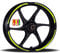 Adesivi Cerchioni Moto Set Completo per 2 Ruote 17 Pollici Strisce Cerchi Custom Vari Colori universale Mod.12 cod.RT012 (029 Giallo Fluo)