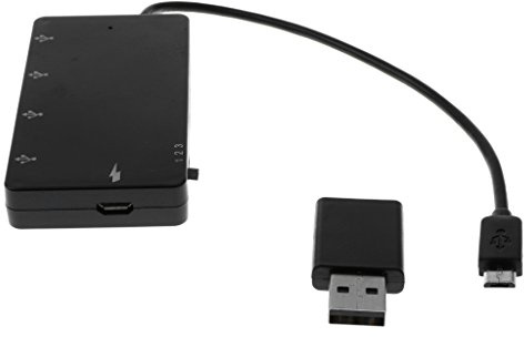 4 Port Micro USB OTG Hub Host Ladekabel Adapter Kartenleser für Android