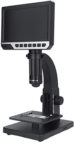 7 Zoll LCD Digitalmikroskop 2000X, HD IPS Bildschirm Videomikroskopkamera 12 MP, 11 LED Leuchten für Leiterplattenlöten von PCB Kindermünzen, Wiederaufladbares Mikroskop