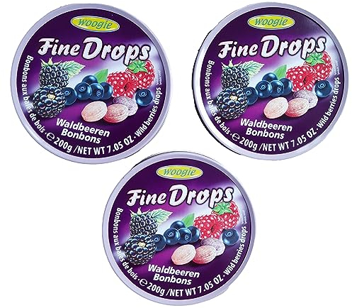Woogie 3 x 200g Waldbeeren Bonbons Vorteilspackung Hartkaramellen Set