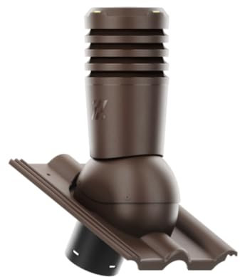 Entlüfterkamin EcoLine Premium DN150 für Braas - Frankfurter, Benders - Mecklenburger, ProDach - Doppelrömer Dachziegel Dachlüfter Lüfter (RAL8015 - Kastanienbraun)