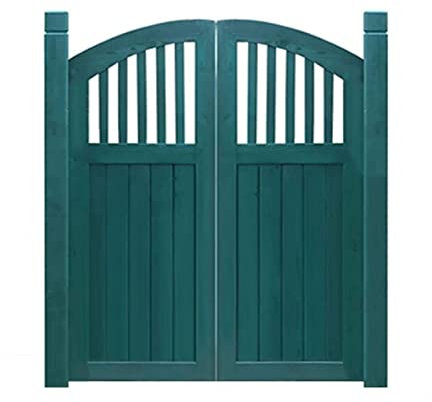 Saloon Cafe Swinging Doors, Solid Wood Double Open Half Waist Door, Auto Close Fence Gate Garden Bar Door Entrance Two-Way Louvered (Color : Blue, Size : 80x85cm)