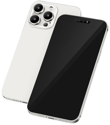 Perusha Gefälschte Telefon Modell [Ohne Logo] Dummy-Display Nicht funktionierende Replik Telefon Spielzeug für 15 Plus/Pro/Pro max (Für 15 Pro max Silber Schwarzer Bildschirm)