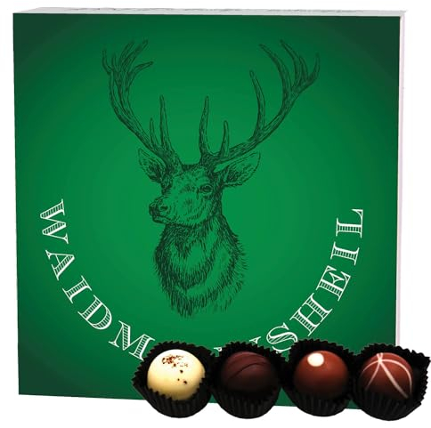 Hallingers Manufaktur Pralinen Geschenk handgemacht ohne Alkohol aus Edelkakao Schokolade für Jäger - Made in Germany