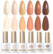 Born Pretty UV Nagellack Nude - Brown Neutral Nude Pink Gel Nagellack Skin Tones Collection UV Lack Maniküre und Nagelkunst DIY zu Hause
