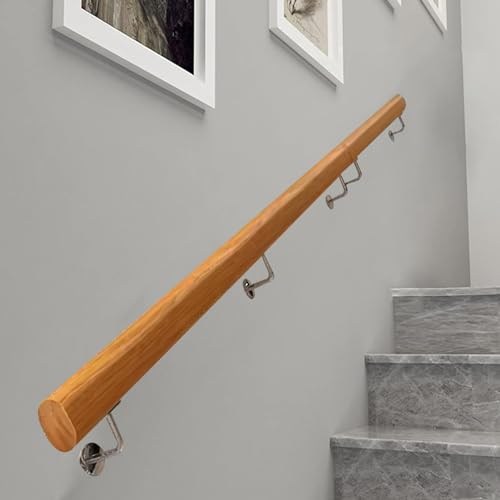 Geländer-Handlauf, 3,3 Fuß, 120 cm, Naturholz-Handläufe für Treppen, Wandmontage, Treppenhaus, Geländer-Handlauf, rutschfestes Treppen-Haltegriff-Geländer, Holzstützstangen für Loft-Haus ( Size : 210c