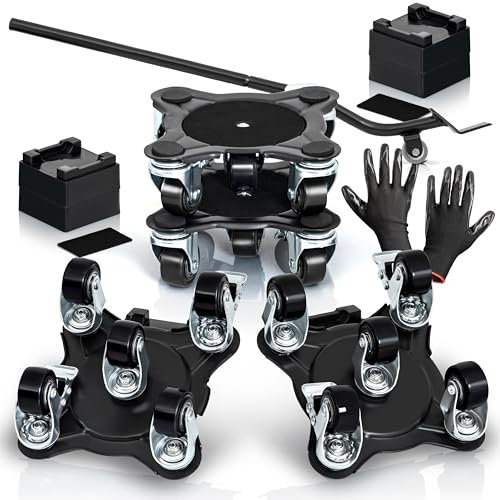 Lot de 10 Outils de Levage de Meubles avec Roues – Outil de Levage de Meubles Robuste avec capacité de Charge de 907,2 kg, Chariot Coulissant Facile pour déplacer des appareils, canapé, Armoire,