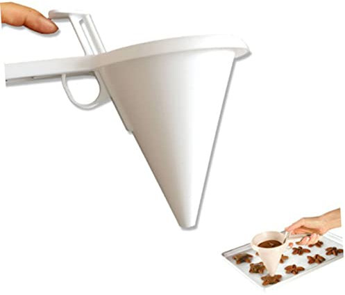 COLLBATH 2pcs Handheld Cake Chocolate Funnel Dispenser Plastic Icing Pouring Tool for Baking for Cream Icing and Batter in Cake Shops and Home Kitchens