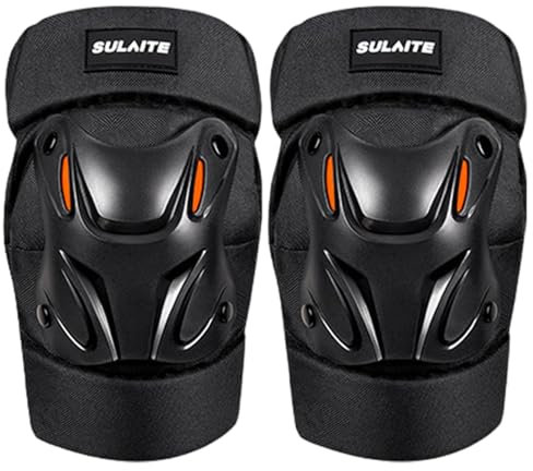 Xvilmaun Rodilleras protectoras reflectantes para moto, rodilleras, coderas y rodilleras, para motocross y bicicleta de montaña