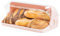 KONZEPT Boîte à pain en plastique Blanc/Gris/Beige/Pierre - Boîte de rangement pour petits pains, gâteaux et pain, boîte à pain de grande capacité, transparente - Boîte à pain pour la cuisine (Beige)