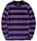 Zengjo Striped Long Sleeve Top Men(Purple Black,XL)