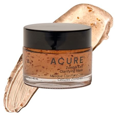 Acure Zombie Cell Clarifying Mask - Detoxifying Face Mask with Niacinamide, Pore Minimizer, Facial Treatment for Dark Spots & Blackheads, Exfoliating Skincare, Sulfate Free - 1.3 fl oz