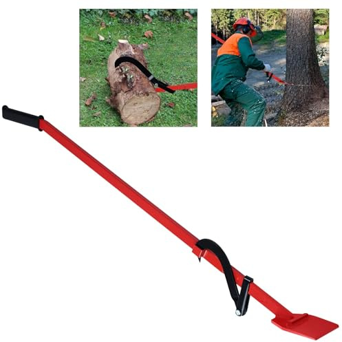 UISEBRT 130cm Fällheber aus hochfestem Stahl mit Wendehaken & rutschfestem Gummigriff – Stammwender für Baumfällen, max. Belastung 250kg – Handhebehaken Wendehilfe