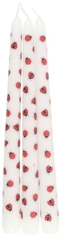 Something Different Love Bug Ladybird Taper Candle - White/Red, One Size (Pack of 3)