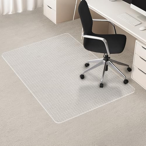 HOMEK Office Chair Mat for Low Pile Carpeted Floor, 75×120cm Clear Carpet Protector Mat for Home & Office, Studded Floor Mat for Office Chair