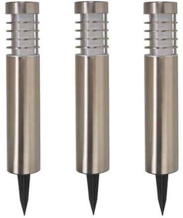 Marco Paul 3er Set Gartenleuchten Orion Solarbetrieben Edelstahl Außenbeleuchtung 20L Große Poller Solarleuchten Außen Garten Wasserdicht Ideal für Blumenbeete Begrenzungen Auffahrt Wegbeleuchtung