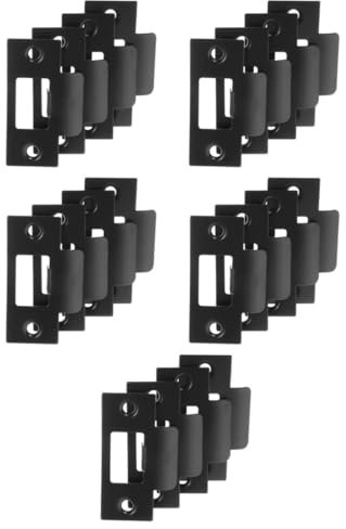 Lurrose 5 Set Guida Della Serratura Della Porta Cromo Esterno Chiave Pesante Piastra Di Rinforzo Catenaccio Piastra Di Riscontro Per Porta Blindata Acciaio Inossidabile Nero 4 Pezzi*5