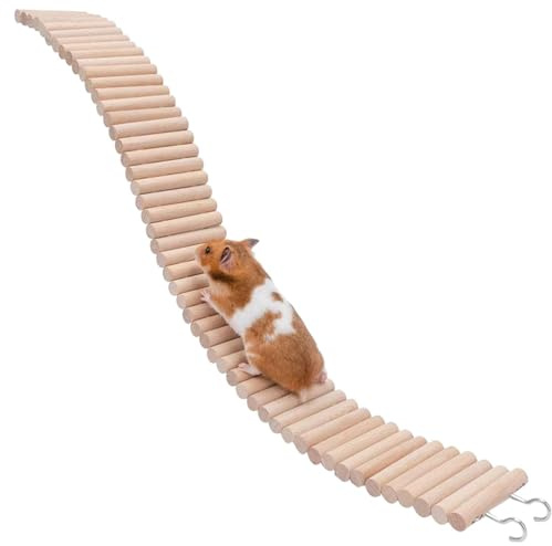 Cage Ladder Chew Toy - Bendable Ladder Chew Toy, Hamster Chew Toy | Hamster Ladder Bridge with Metal Hooks for Climbing, Scratch Resistant Design for Safe Pet Exercise, Multi-Functional Plaything for