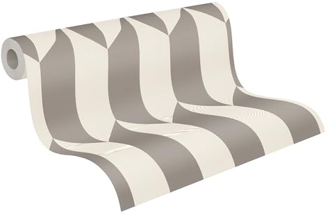 Livingwalls CosmoLiving Non-Woven Wallpaper with Metallic Design in Cream, Metallic – 10,05 x 0,53 m Modern Wallpaper by Cosmopolitan – 790863