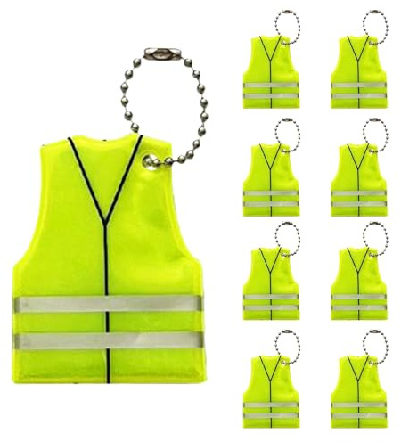 kinrguiyuez Safety Reflector Anhänger - Reflektierende Sicherheits Schlüsselanhänger Ausrüstung - 9 Stück Westenform Nachleuchtender Schlüsselanhänger Für Hundehalband Jacken Taschen