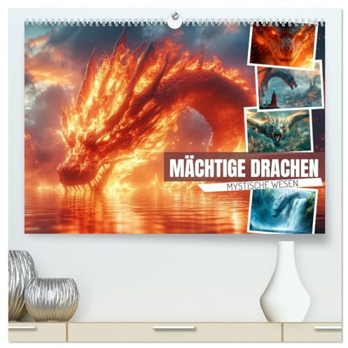 MÄCHTIGE DRACHEN Mystische Wesen (hochwertiger Premium Wandkalender 2026 DIN A2 quer), Kunstdruck in Hochglanz: Im Bann der erhabenen Hüter (CALVENDO Wissenschaft)