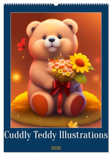 Cuddly Teddy Illustrations (Wandkalender 2026 DIN A2 hoch), CALVENDO Monatskalender: Cute illustrations of cuddly teddy bears for young and old (CALVENDO People)
