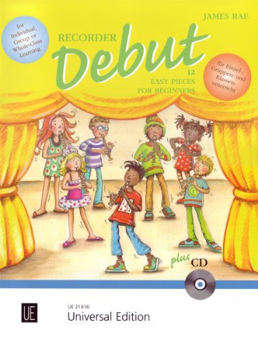 Recorder Debut: Zwölf leichte Stücke für den Anfang im Einzel-, Gruppen- und Klassenunterricht. 1-2 Sopranblockflöten mit CD oder Klavierbegleitung. Ausgabe inkl. Play-Along.