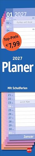 Basic Langplaner 2027: Praktische Organisationshilfe für den Alltag: länglicher Kalender für Terminübersicht und Planung. Wandkalender im Format 11 x 49 cm