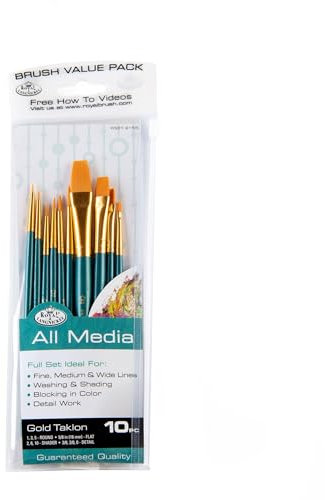 Royal and Langnickel Taklon Variety Brush Set - Gold (Pack of 10)