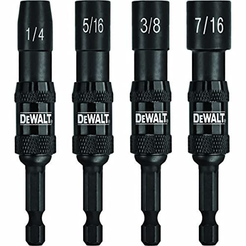 DEWALT DWPVTDRV 4-Piece Impact Ready Pivoting Nutsetters, 1/4-Inch, 5/16-Inch, 3/8-Inch, 7/16-Inch