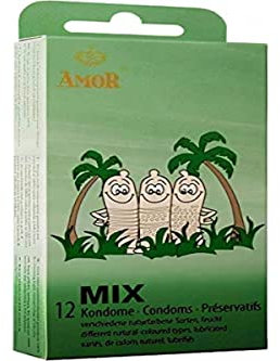 Amor Mix - 12 befeuchtete Kondome - Mixpackung zum Ausprobieren und Spaß haben