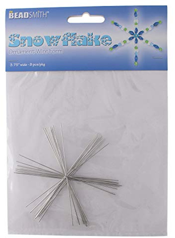 Beadsmith Metal Wire Snowflake Forms - Fun Craft Beading Project 3 3/4 Inches