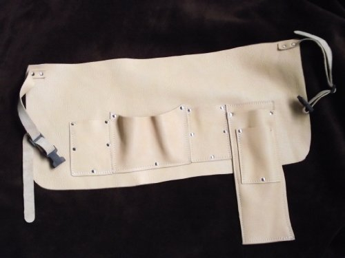 Echt Leder Imkergürtel, Werkzeuggürtel mit 5 Taschen für Besen - Wabenhebe - Stockmeissel | Werkzeugschürze für Imker
