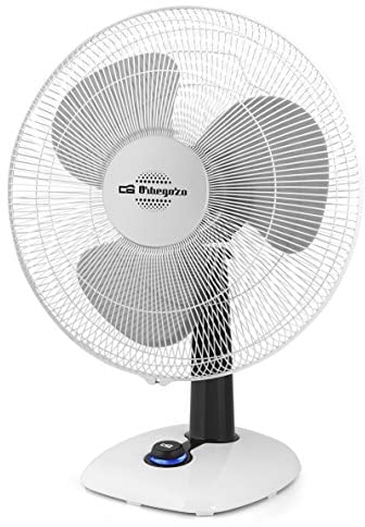 Orbegozo TF 0143, Ventilador de sobremesa, oscilante, 3 velocidades, diámetro hélice 40 cm, asa, 50 W, piloto luminoso LED, color blanco