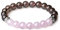 COAI Geschenkideen Damen Armband aus Rosenquarz und Rauchquarz Einfaches Armband Größe S