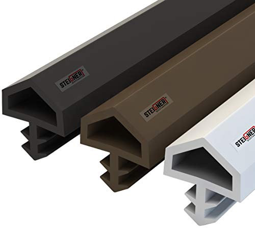 STEIGNER Burlete para Puerta y Ventana STD05 15m 12mm Marrón Junta de goma Perfil de estanqueidad para ventanas y puertas de PVC, Madera, Aluminio